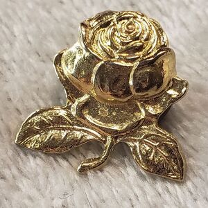 Gold Rose Flower Lapel Pin